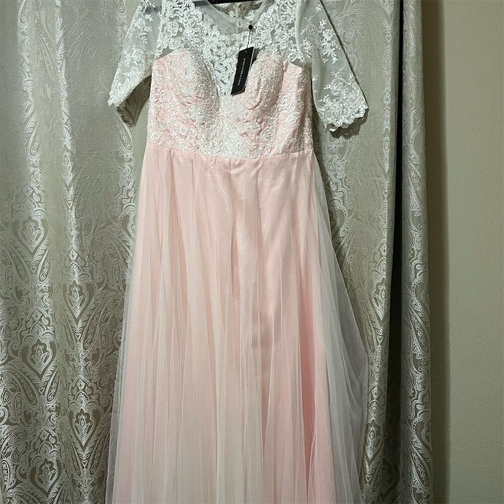 COCOMELODY Women's Long Wedding Dress Multicolor Short Sleeve​​